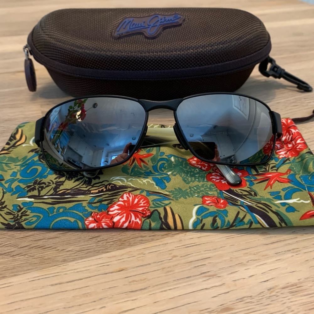 Maui Jim Black Coral Polarized Rectangular Sunglasses